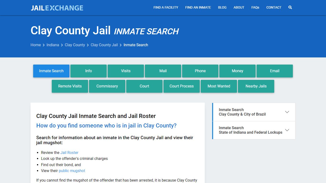 Inmate Search: Roster & Mugshots - Clay County Jail, IN - Jail Exchange