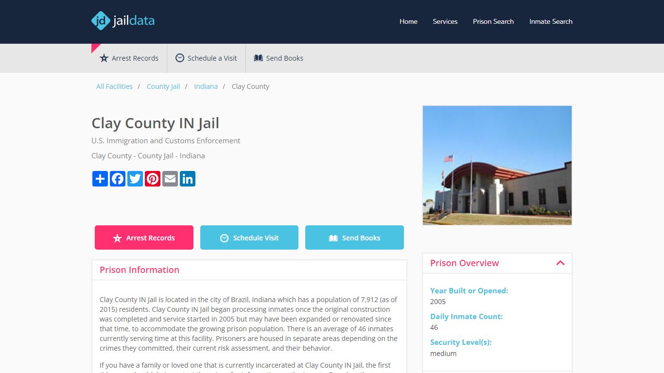 Clay County IN Jail Inmate Search and Prisoner Info - Brazil, IN