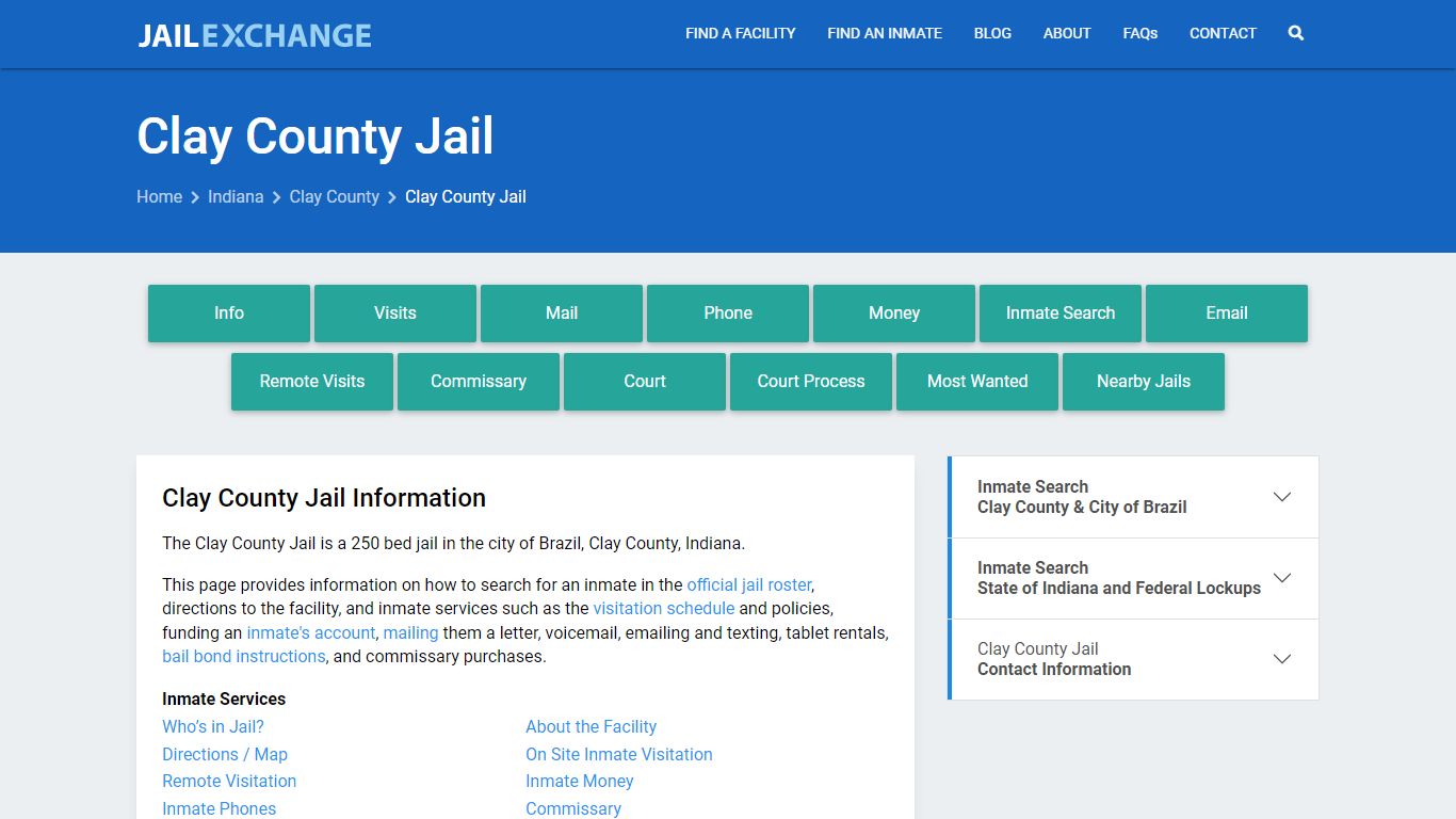 Clay County Jail, IN Inmate Search, Information - Jail Exchange